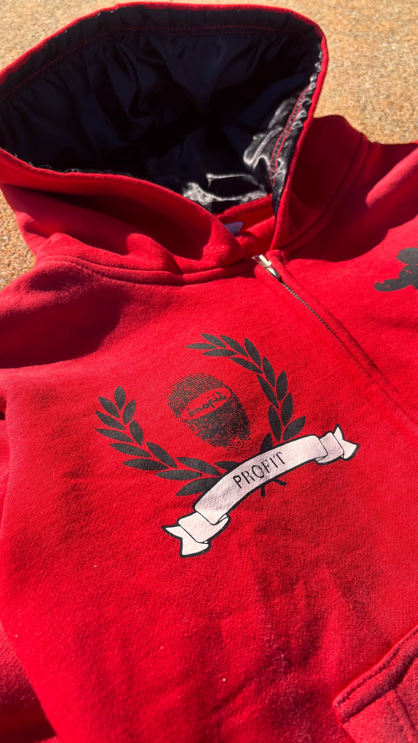 Red/Black Acid Wash “Profit Identity” Sweatsuit