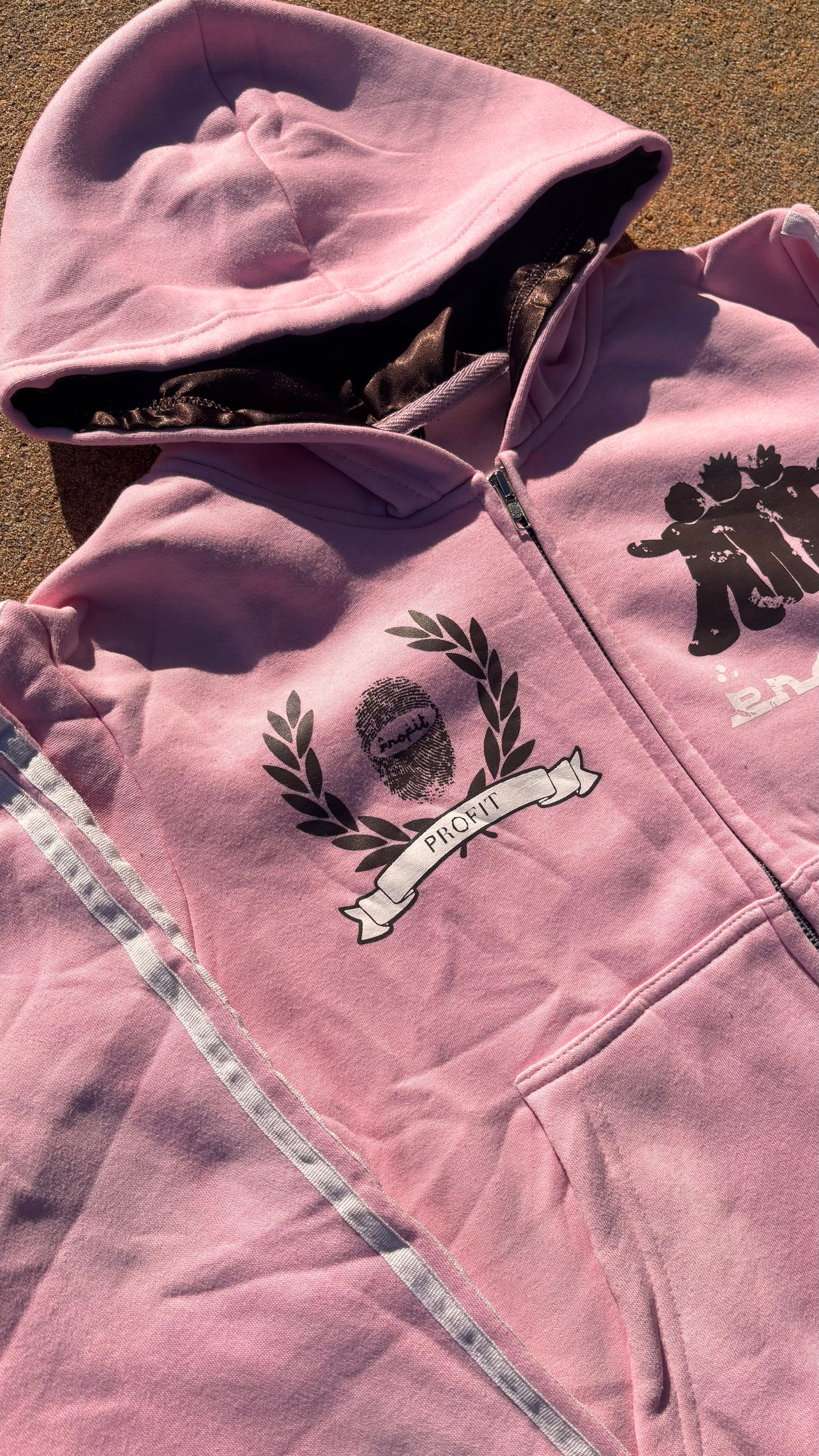 Pink/Brown Acid Wash “Profit Identity” Sweatsuit