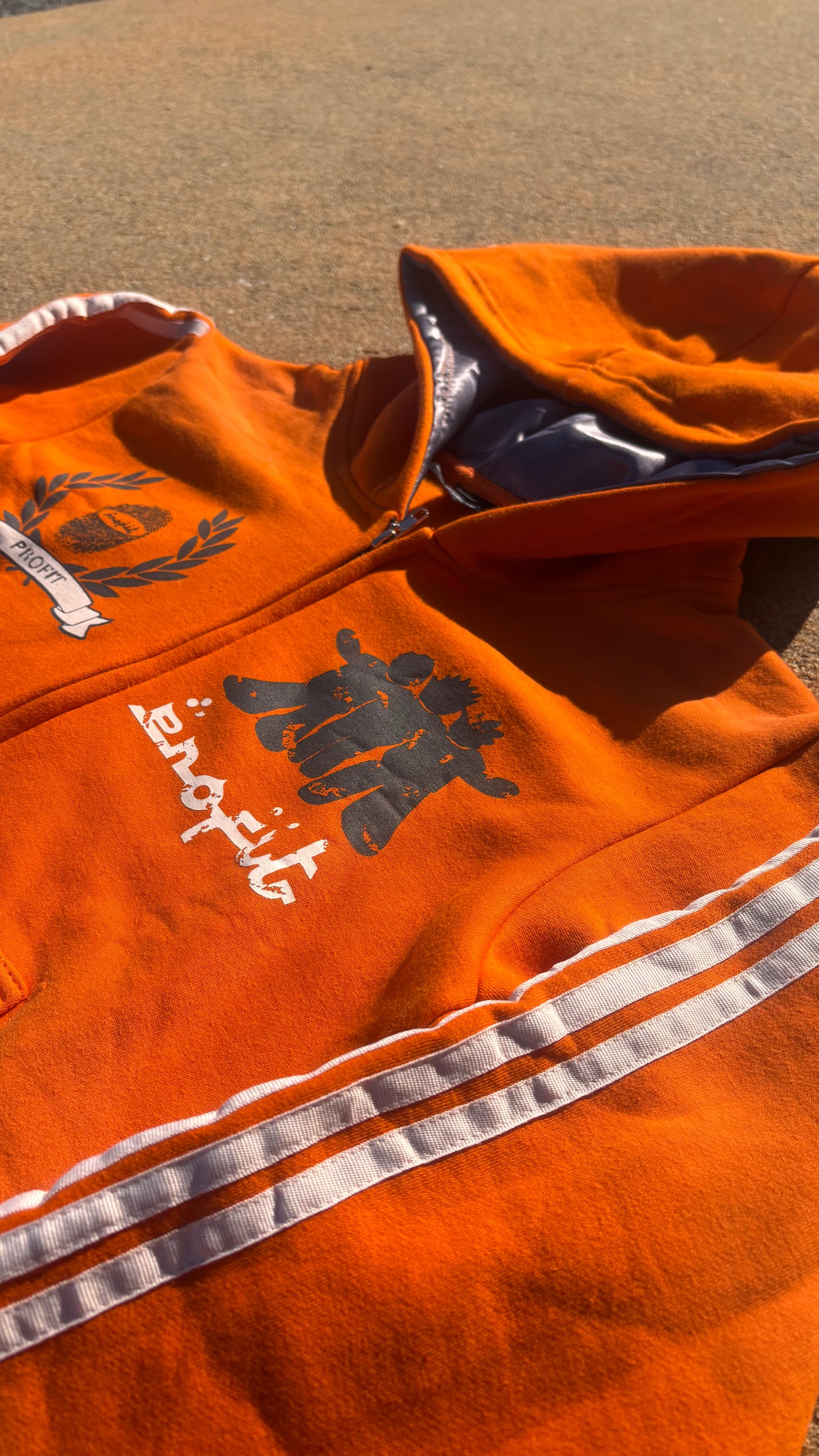 Orange/Grey Acid Wash “Profit Identity” Sweatsuit